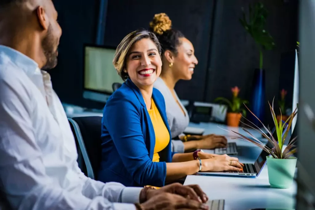 smiling woman in the office