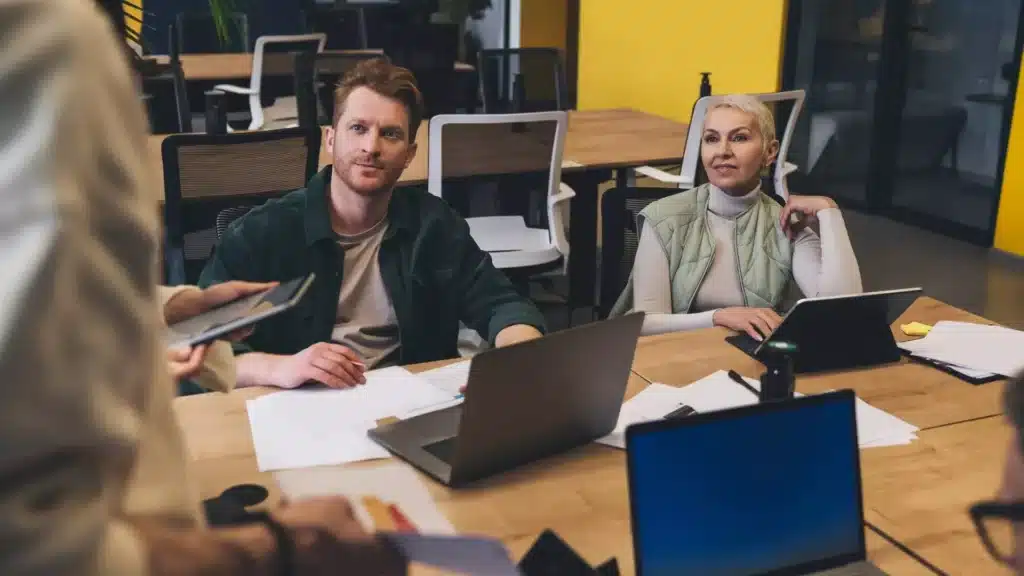 People working in a modern office