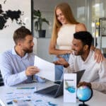 Global team promoting immigration service